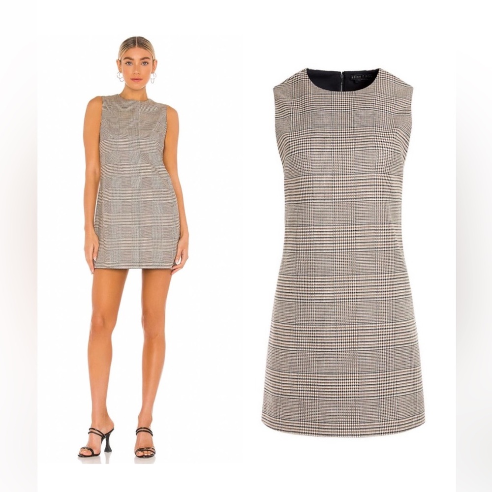 Alice + Olivia coley dress in plaid